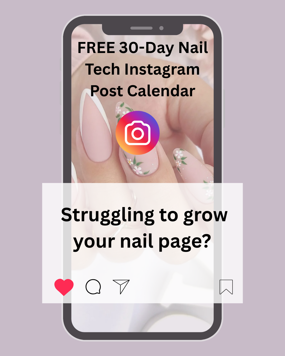 FREE 30-Day Nail Tech Instagram Post Calendar
