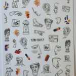 Facial Abstract Nail Stickers