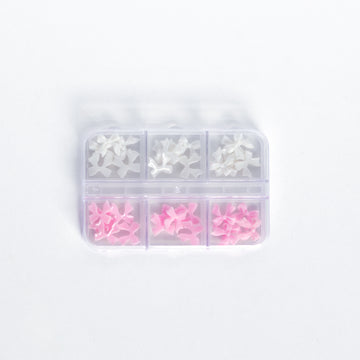 White and Pink Bow Nail Art