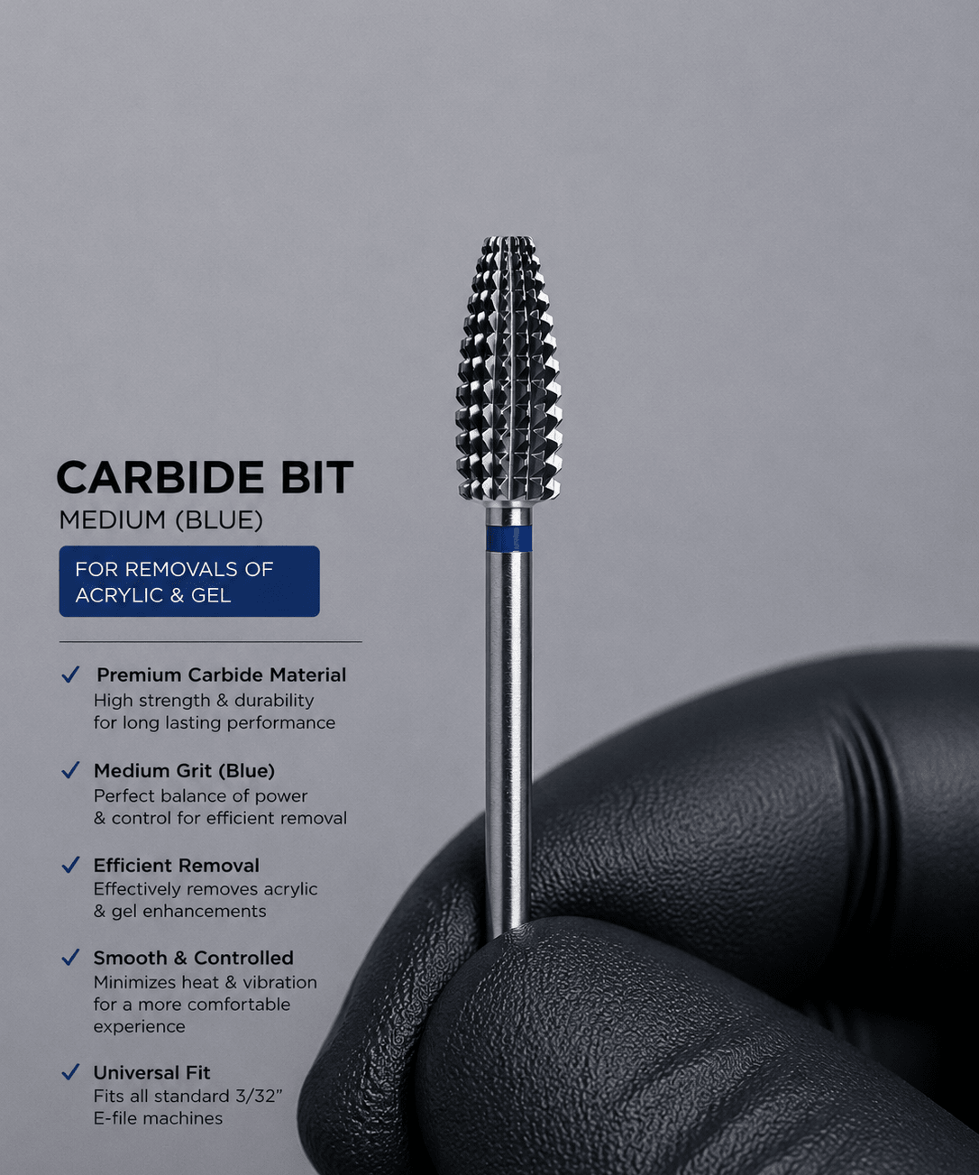 Ceramic Carbide Bit – Medium (Blue) - Nails Factor Supplies