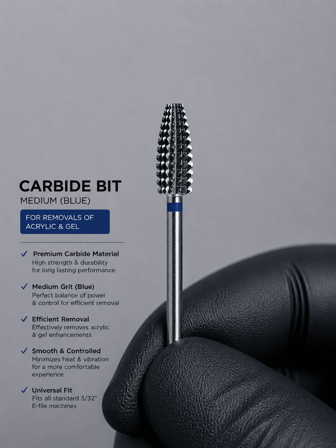 Ceramic Carbide Bit – Medium (Blue) - Nails Factor Supplies