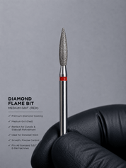 Diamond Bullet Bit – Medium Grit (Red) - Nails Factor Supplies