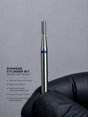 Diamond Cylinder Bit – Medium Grit (Blue) - Nails Factor Supplies
