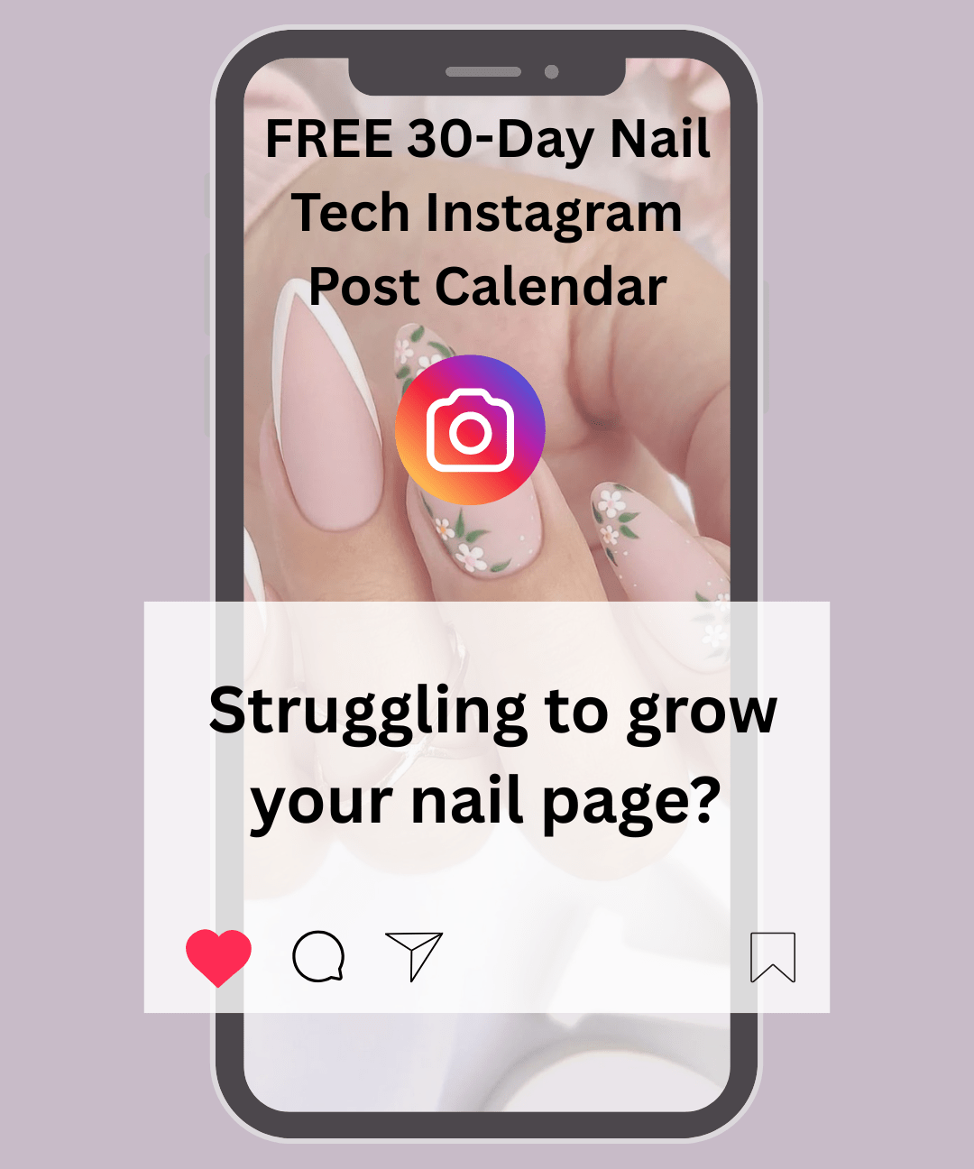 FREE 30 - Day Nail Tech Instagram Post Calendar - AUD - Nails Factor Supplies
