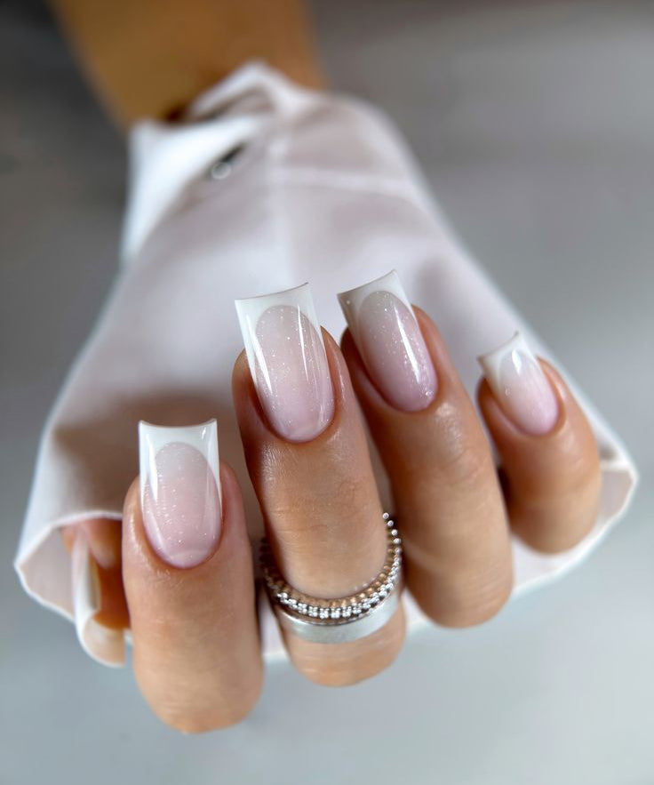 French Tip Edit - White Soft Silver Shimmer - Nails Factor Supplies