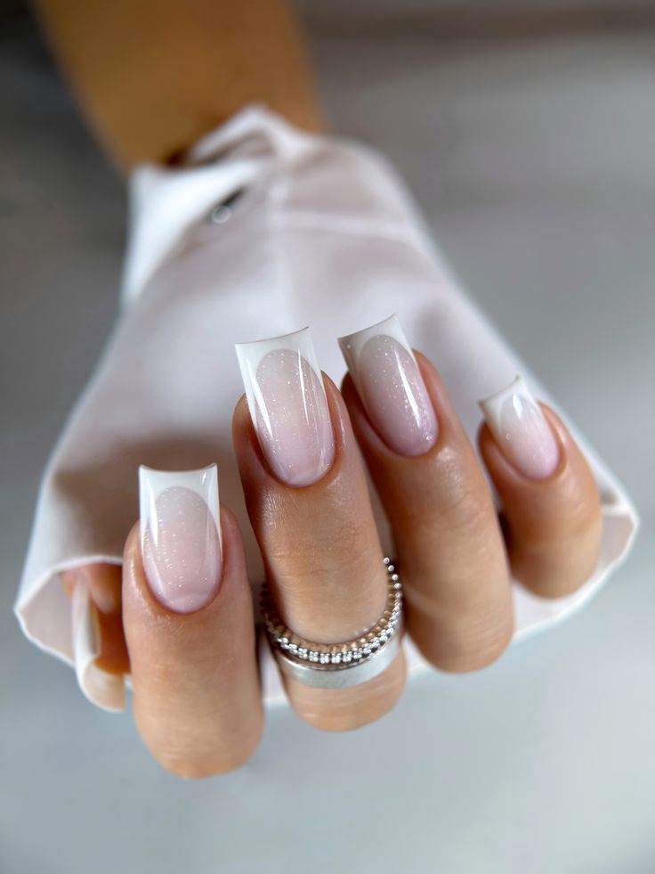 French Tip Edit - White Soft Silver Shimmer - Nails Factor Supplies