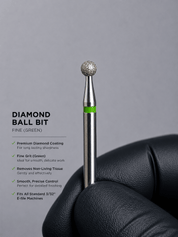 Green Diamond Ball Bit (Fine) - Nails Factor Supplies