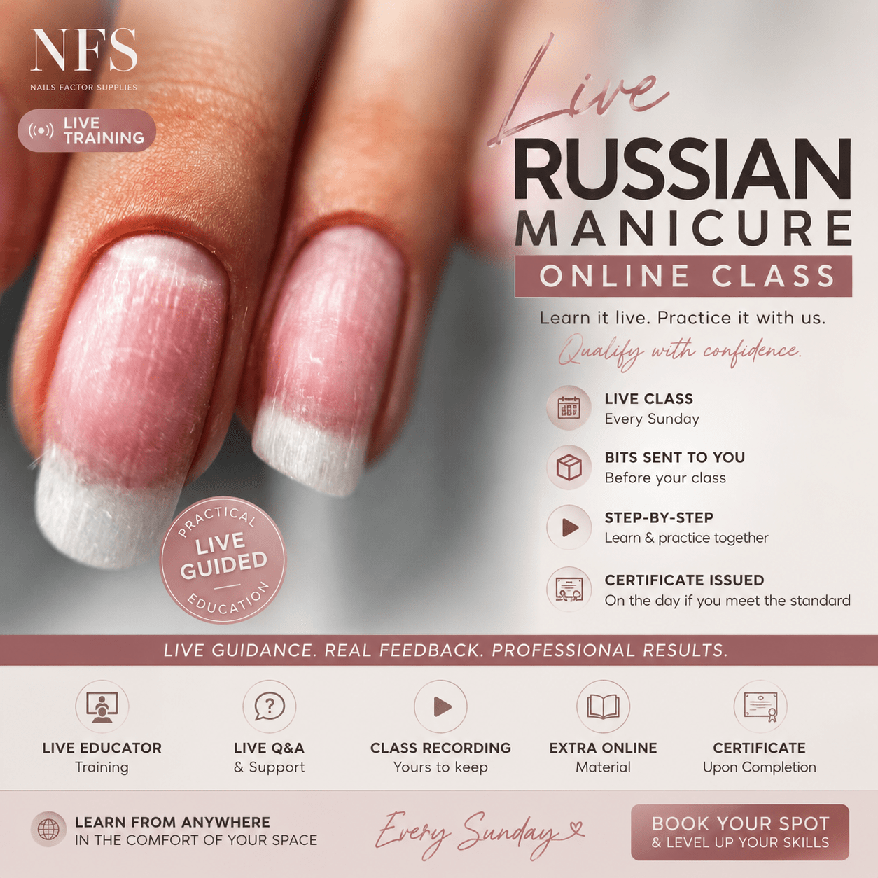LIVE ONLINE RUSSIAN MANICURE CLASS - Nails Factor Supplies