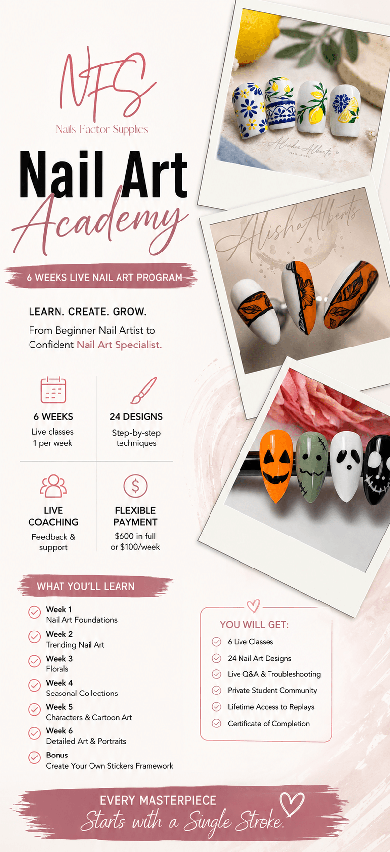 Nail Art Academy 6 week online course - Nails Factor Supplies
