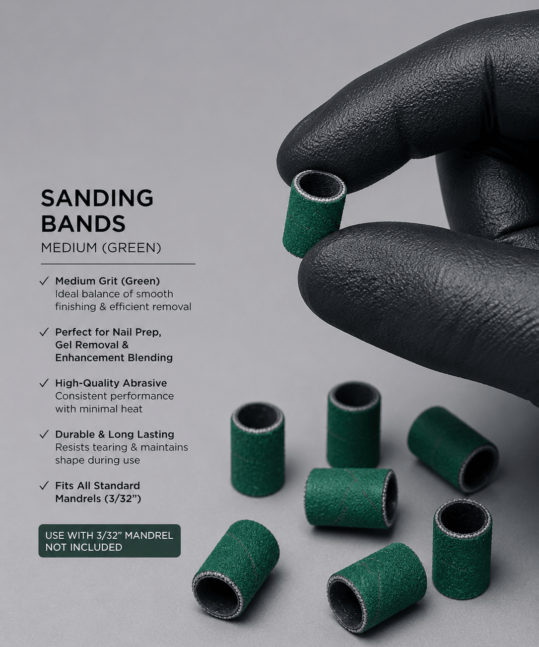 Sanding Bands Green - Nails Factor Supplies