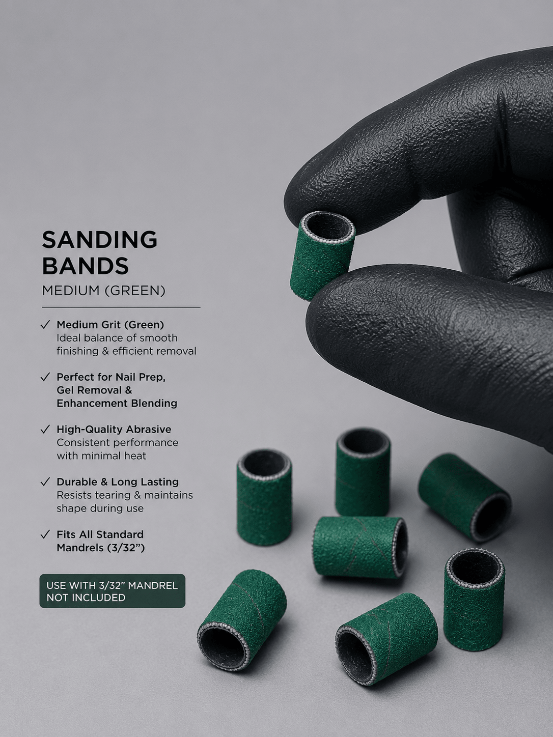 Sanding Bands Green - Nails Factor Supplies
