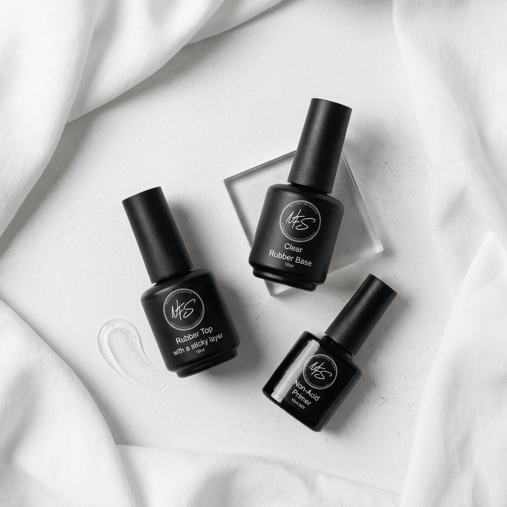 The Flex Trio — Non - Acid Primer, Rubber Base & Top Coat - Nails Factor Supplies